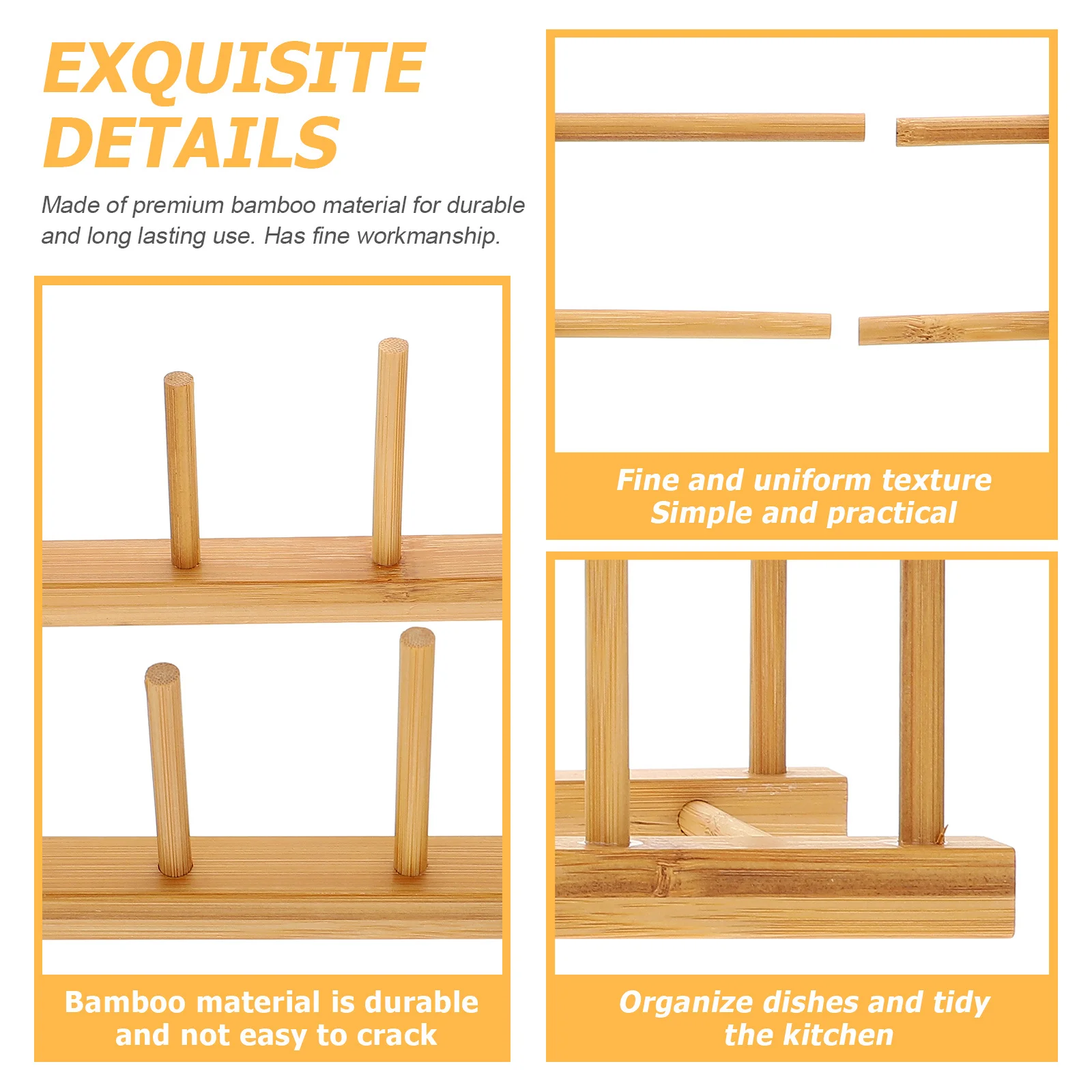 Bamboo Drain Rack For Kitchen Plate Bowl Cup Organizer Storage Shelf Vertical Draining Multi-Functional Drying Stand
Bamboo Drain Rack For Kitchen Plate Bowl Cup Organizer Storage Shelf Vertical Draining Multi-Functional Drying Stand