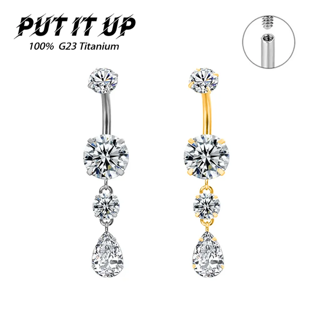 PUTITUP Official F136 Titanium Teardrop Zirconia Pendant Belly Button Nail Waist and Abdomen Sexy Body Piercing Jewellery
PUTITUP Official F136 Titanium Teardrop Zirconia Pendant Belly Button Nail Waist and Abdomen Sexy Body Piercing Jewellery
