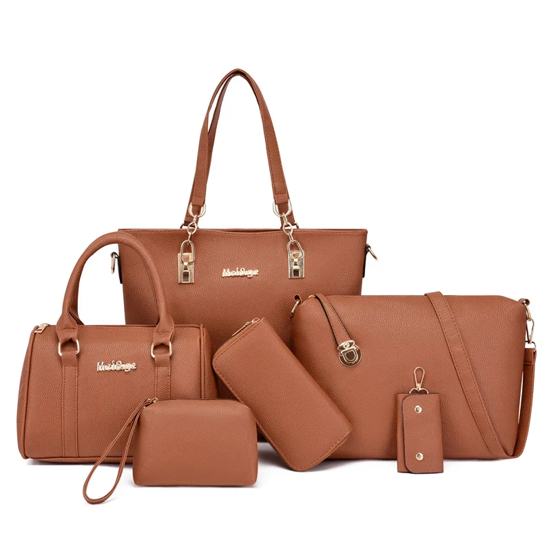 Wholesale Ladies Purses 6 Piece Set for Women Large Capacity Bags Fashion PU Single Zipper Tote with Wallet
Wholesale Ladies Purses 6 Piece Set for Women Large Capacity Bags Fashion PU Single Zipper Tote with Wallet
