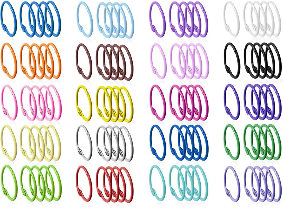 100 Pack 1.2" Loose Leaf Binder Rings, Key Rings for Home School Office
100 Pack 1.2" Loose Leaf Binder Rings, Key Rings for Home School Office