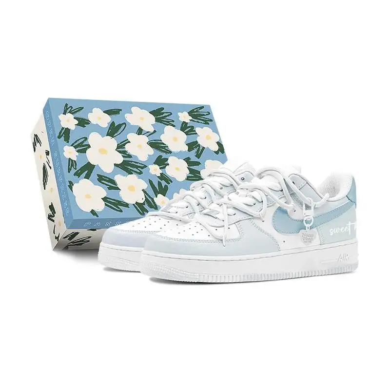 [Нескользящие мужские кроссовки для скейтборда Nike Air Force 1, летние и мятные, мужские, синие, белые
[Нескользящие мужские кроссовки для скейтборда Nike Air Force 1, летние и мятные, мужские, синие, белые