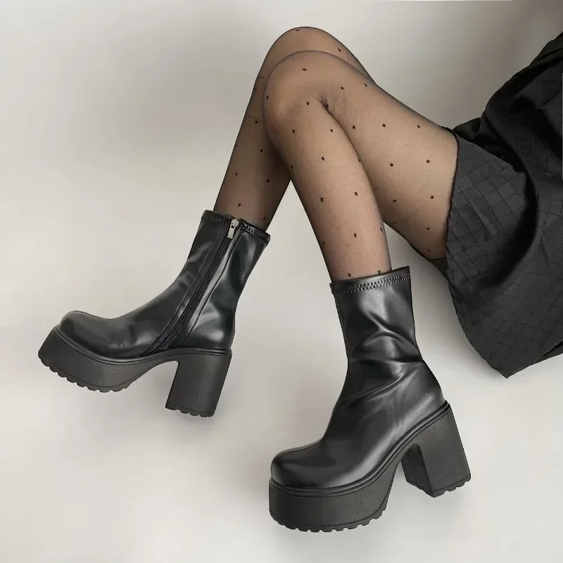 Platform Ankle Boots Sexy Women Leather Goth Shoes Designer High Heels Autumn 2024 Trend Party Pumps Luxury Black Botas Mujer
Platform Ankle Boots Sexy Women Leather Goth Shoes Designer High Heels Autumn 2024 Trend Party Pumps Luxury Black Botas Mujer