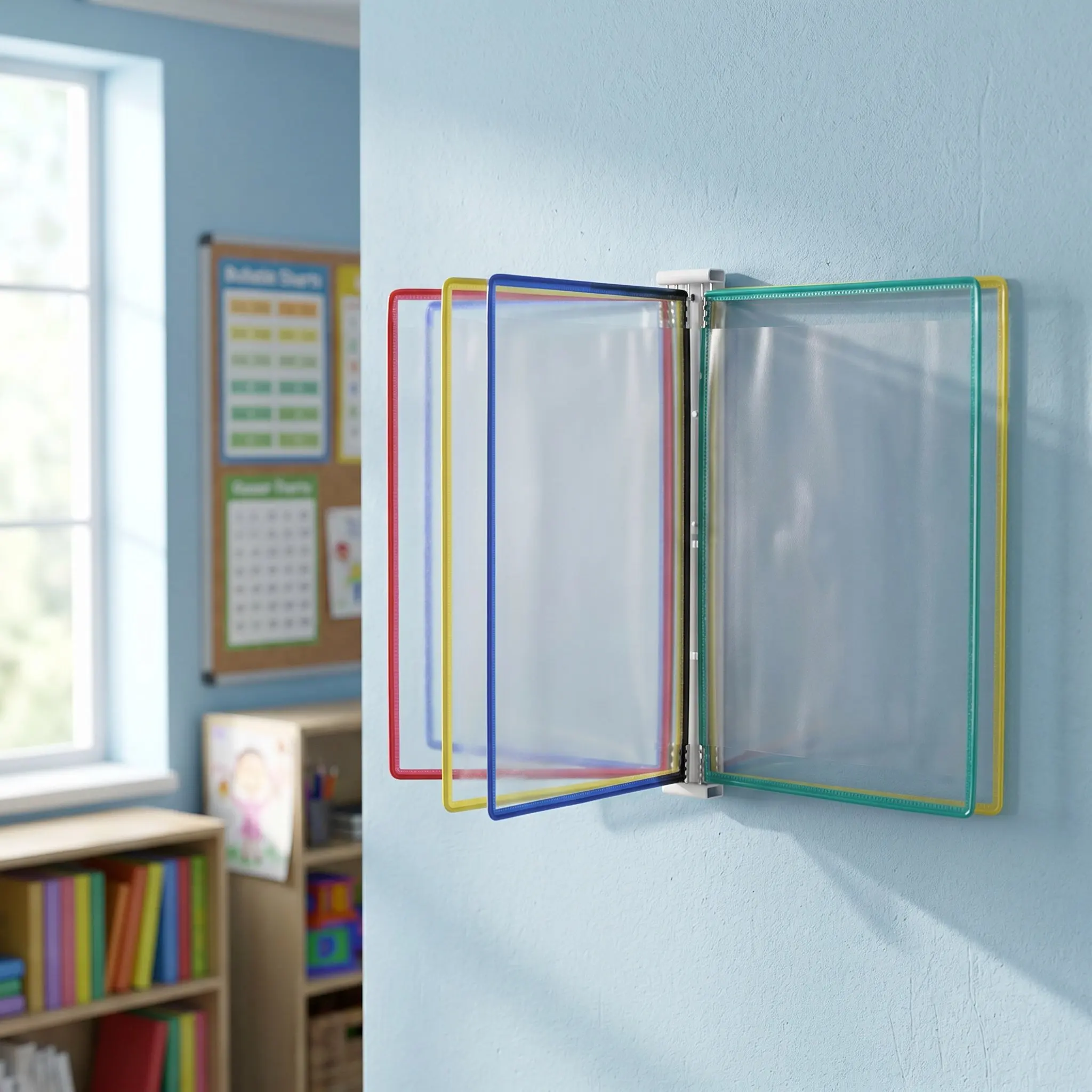 Wall Mount Reference Display Double-Sided Flip File Sorters Holder Office Paper Display Document Organizer Rack
Wall Mount Reference Display Double-Sided Flip File Sorters Holder Office Paper Display Document Organizer Rack