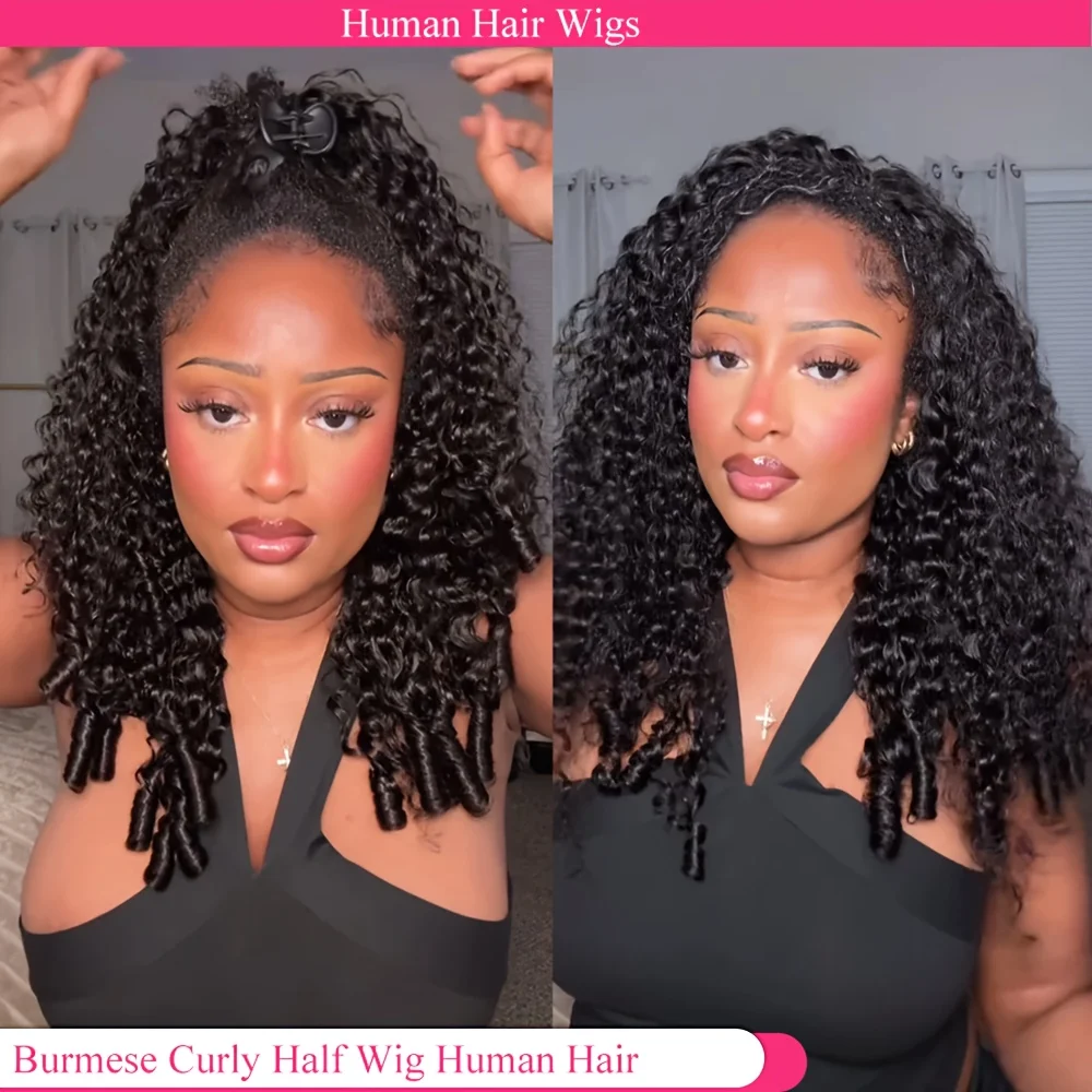 26 Inches Burmese Curly Half Wig Human Hair Spiral Curl Glueless Flip Over With Drawstring Natural Black Hair Beginner Friendly
26 Inches Burmese Curly Half Wig Human Hair Spiral Curl Glueless Flip Over With Drawstring Natural Black Hair Beginner Friendly