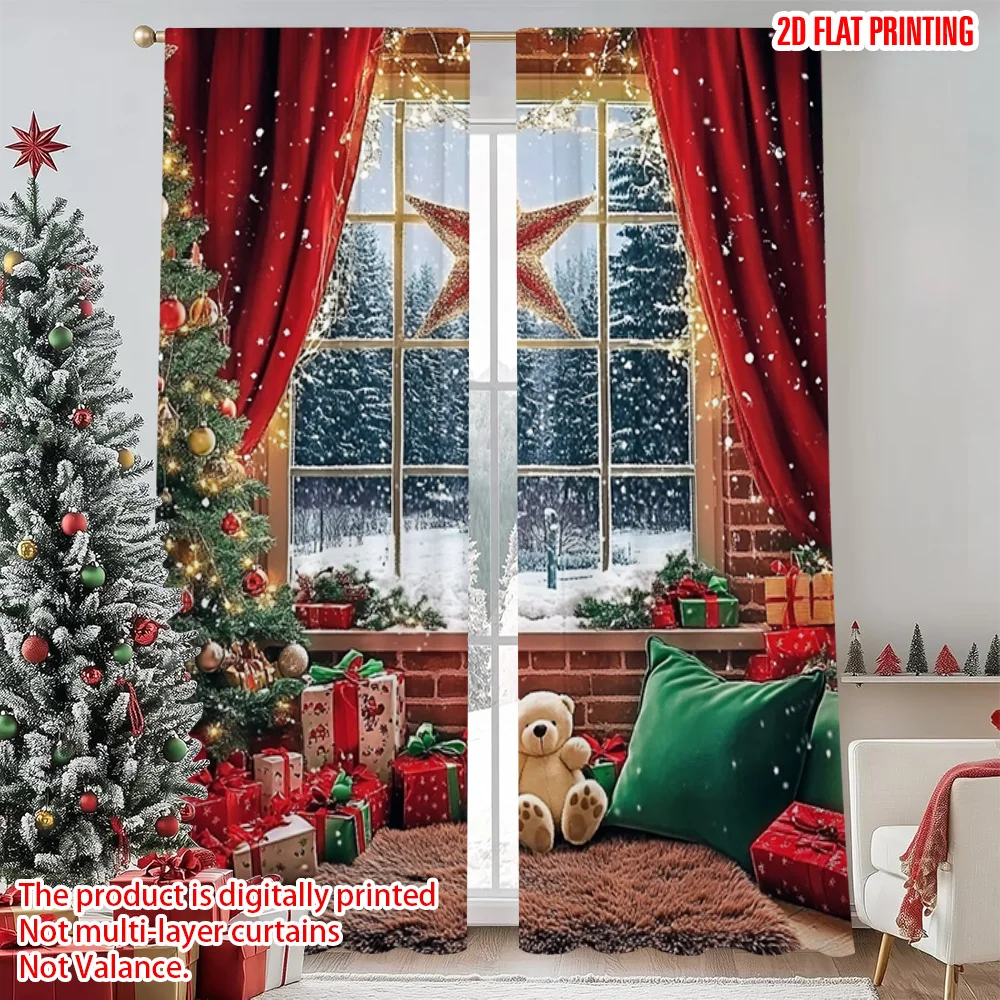 2pcs 2D flat printing Merry Christmas Curtains Merry Christmas to winter scenery in Hex Versatile Polyester Without Electricity
2pcs 2D flat printing Merry Christmas Curtains Merry Christmas to winter scenery in Hex Versatile Polyester Without Electricity