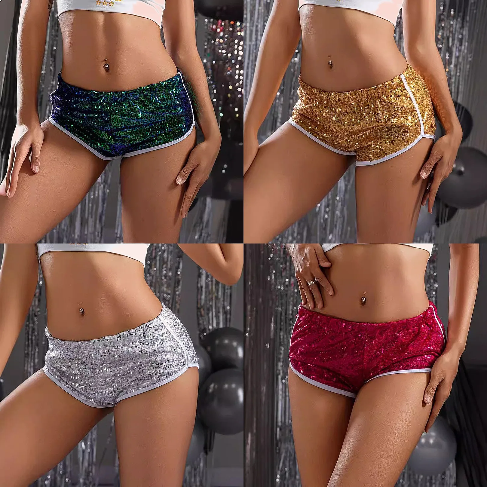 Sexy Sequin Mermaid Rhinestone Low Rise Hot Pants for Women, Streetwear Bodycon Shorts Clubwear Performance Costume
Sexy Sequin Mermaid Rhinestone Low Rise Hot Pants for Women, Streetwear Bodycon Shorts Clubwear Performance Costume