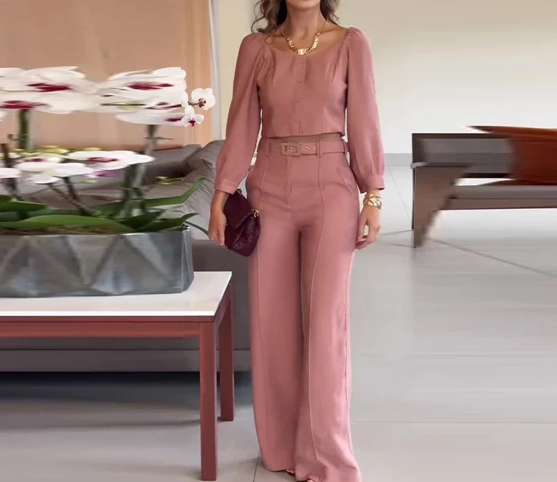 Short Top Two Piece Set for Woman New Solid Retro Square Neck with Temperament Commuting Y2k Pants Suit Streetwear Autumn 2024
Short Top Two Piece Set for Woman New Solid Retro Square Neck with Temperament Commuting Y2k Pants Suit Streetwear Autumn 2024