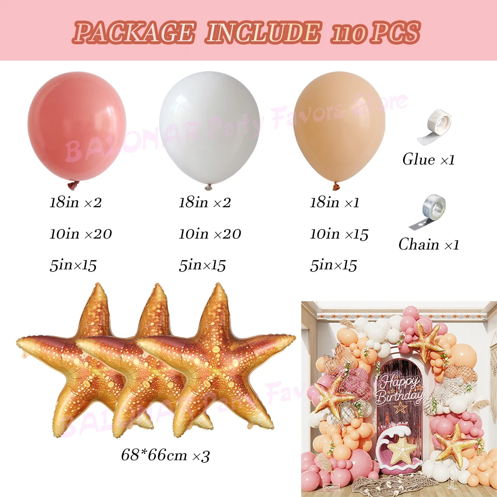 Under The Sea Balloon Arch Kit Starfish Foil Ball Dusty Pink Sand White Summer Pool Beach Ocean Birthday Baby Shower Party Decor
Under The Sea Balloon Arch Kit Starfish Foil Ball Dusty Pink Sand White Summer Pool Beach Ocean Birthday Baby Shower Party Decor