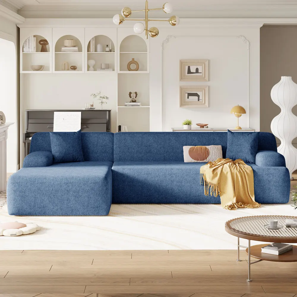 L-Shape Sectional Sofa, Modern Minimalist Style Sectional Sofa Couch with 2 Free Pillows, 3-Seat Chenille Fabric Couch With
L-Shape Sectional Sofa, Modern Minimalist Style Sectional Sofa Couch with 2 Free Pillows, 3-Seat Chenille Fabric Couch With