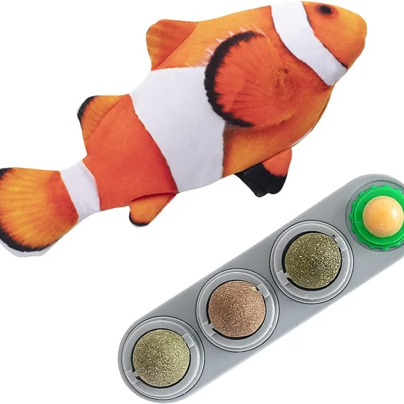 Puffing Fish Cat and Dog Toys Tease Cat Simulation Fish and 4 Pack Catnip Balls
Puffing Fish Cat and Dog Toys Tease Cat Simulation Fish and 4 Pack Catnip Balls