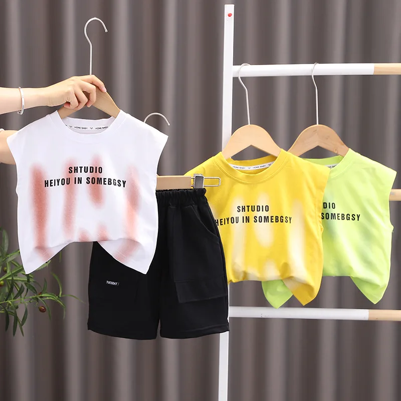 Children Sets Kids Vest Suit 2PCS Set Summer Cotton T-Shirt Girl Shorts Clothes Children Boys Girls Sleeveless Suit Wear Cloth
Children Sets Kids Vest Suit 2PCS Set Summer Cotton T-Shirt Girl Shorts Clothes Children Boys Girls Sleeveless Suit Wear Cloth