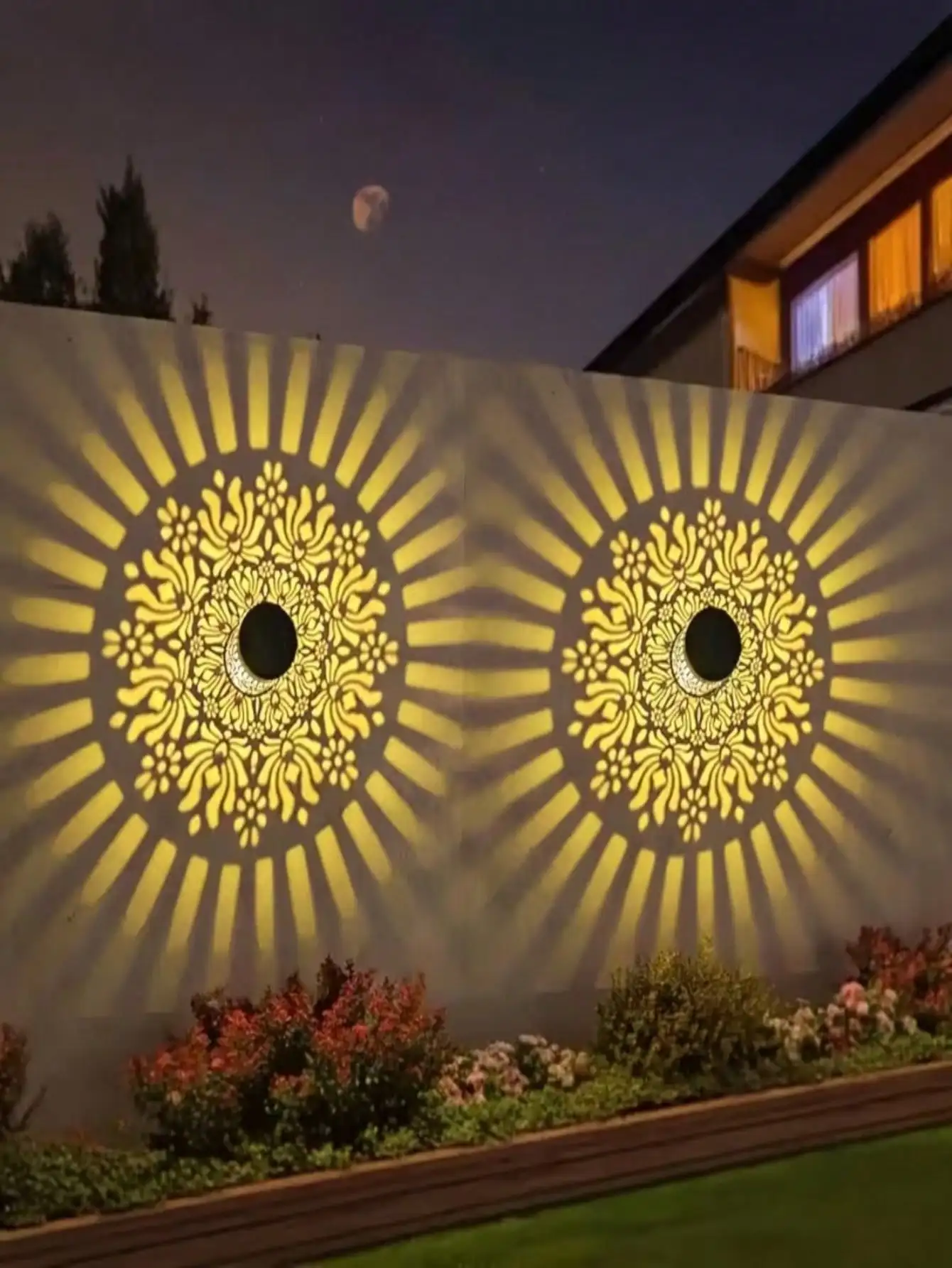 4pcs Solar Mandala Rose Projection Lights, LED Solar Peony Wall Lamps, Outdoor Garden Lights - Ideal For Garden Decor, Patio Decor, Fence Decor, Wall Decor, Stair Decor, Path Decor, Home Decor, Wedding Decor And Party Decor
4pcs Solar Mandala Rose Projection Lights, LED Solar Peony Wall Lamps, Outdoor Garden Lights - Ideal For Garden Decor, Patio Decor, Fence Decor, Wall Decor, Stair Decor, Path Decor, Home Decor, Wedding Decor And Party Decor