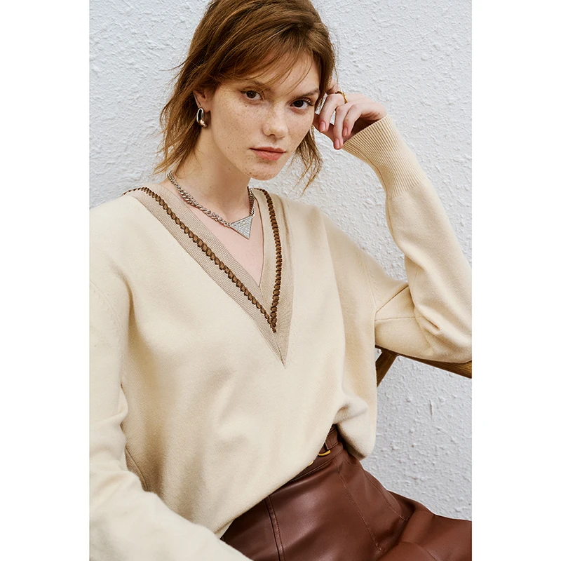 Autumn New V-Neck Sweater Pullover for Women Fashion Ladies Long Sleeve Loose Preppy Style Knitted Jumper Tops
Autumn New V-Neck Sweater Pullover for Women Fashion Ladies Long Sleeve Loose Preppy Style Knitted Jumper Tops