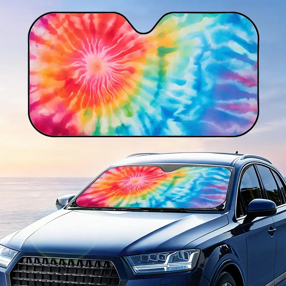 Colorful Tie Dye Pattern Sun Visor Visor Reusable Aluminum Foil UV Protector Suction Cups Heat Three-layer Insulation
Colorful Tie Dye Pattern Sun Visor Visor Reusable Aluminum Foil UV Protector Suction Cups Heat Three-layer Insulation