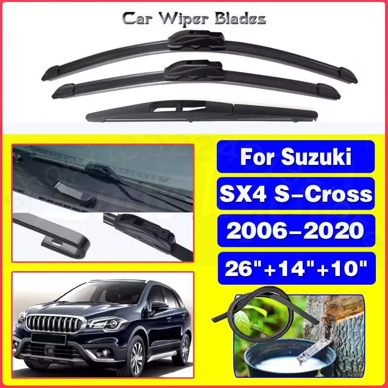 For SUZUKI SX4 S-Cross 2006-2020 Car Front Rear Wiper Blades Soft Rubber Windscreen Wipers Auto Windshield 26"+14"+10" 2018 2019
For SUZUKI SX4 S-Cross 2006-2020 Car Front Rear Wiper Blades Soft Rubber Windscreen Wipers Auto Windshield 26"+14"+10" 2018 2019