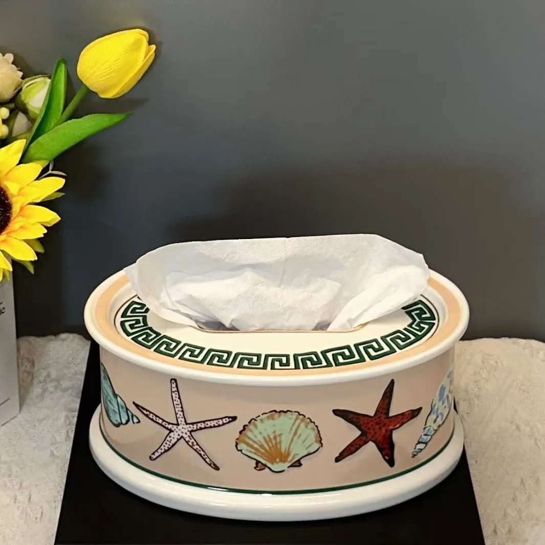 Creative Shell Ceramic Tissue Box Living Room Desktop Tea Table KTV Hotel Paper Box Modern Bathroom Household Tissue Storage
Creative Shell Ceramic Tissue Box Living Room Desktop Tea Table KTV Hotel Paper Box Modern Bathroom Household Tissue Storage