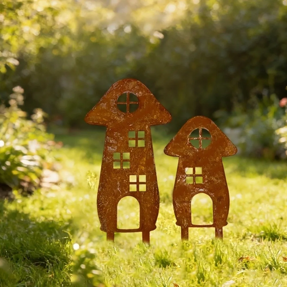 Metal Mushroom Garden Inserts Mushroom House-Shaped Handmade Garden Decoration Pile Retro Style Mushroom Garden Stake Patio
Metal Mushroom Garden Inserts Mushroom House-Shaped Handmade Garden Decoration Pile Retro Style Mushroom Garden Stake Patio