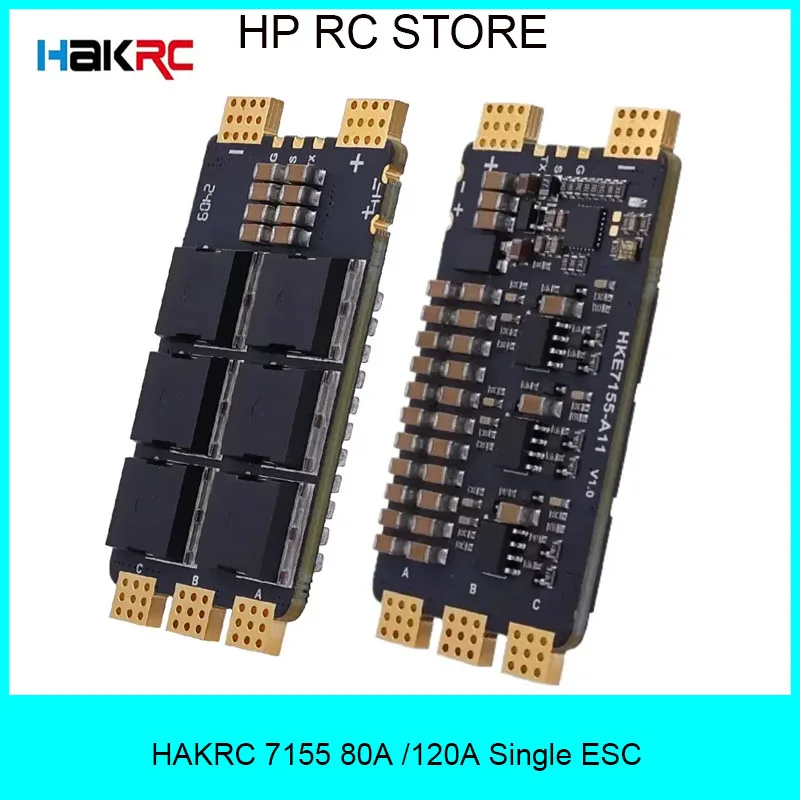 HAKRC 7155 80A /120A Single ESC With 8-layer 4oZ PCB Industrial-Grade LDO 85V High Current Resistant MOS 6-12S for RC FPV Drone
HAKRC 7155 80A /120A Single ESC With 8-layer 4oZ PCB Industrial-Grade LDO 85V High Current Resistant MOS 6-12S for RC FPV Drone