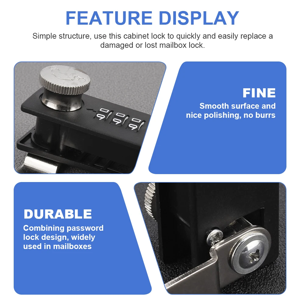 Password Lock Alloy Combination Keyless Cabinet Drawer Mailbox Security Storage Locker No Burrs Protect Items Anti Theft Design
Password Lock Alloy Combination Keyless Cabinet Drawer Mailbox Security Storage Locker No Burrs Protect Items Anti Theft Design