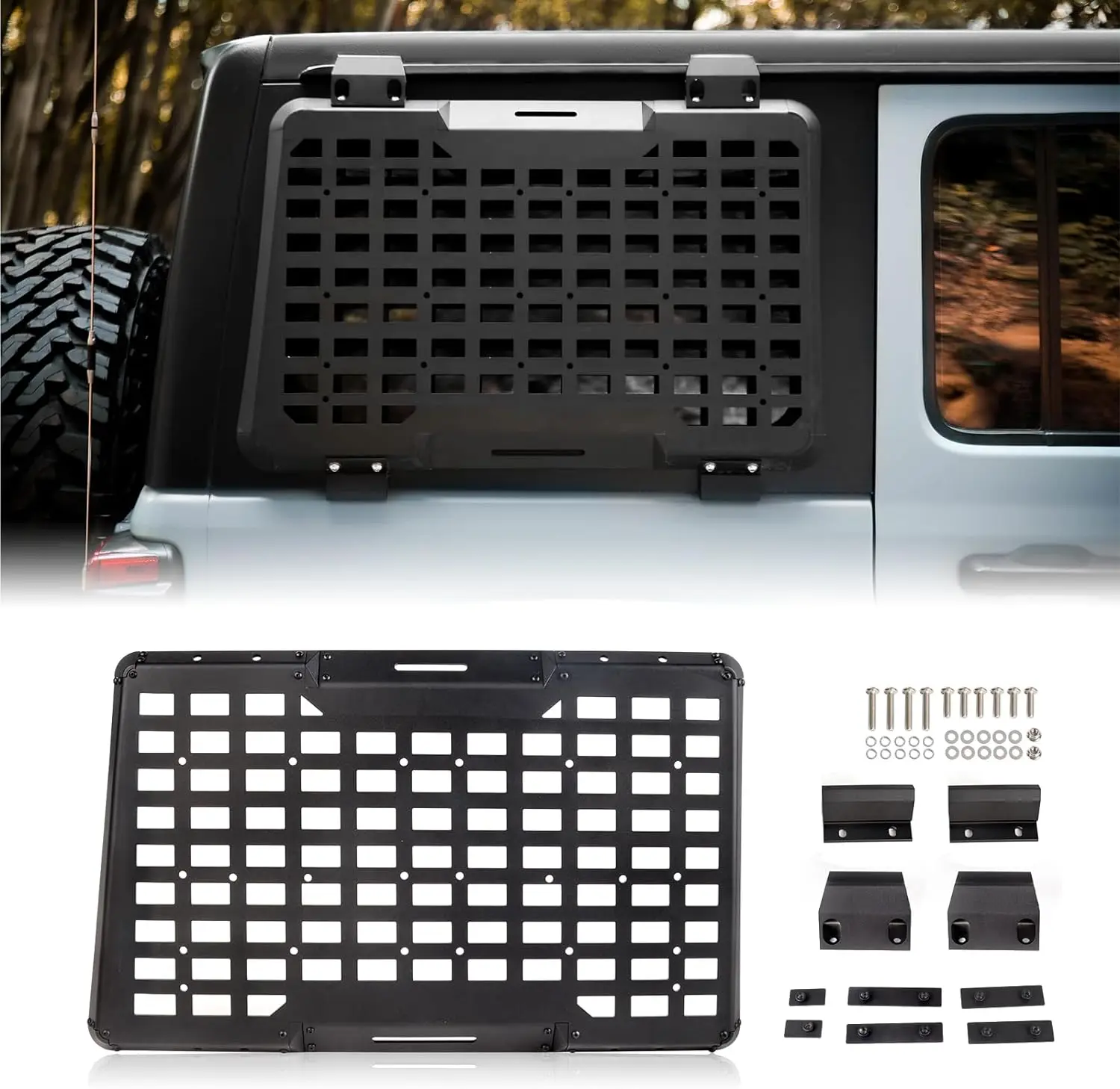 Right Side Rear Window Storage Molle Panel Flank Kit Rear Window Protective Decoration for Jeep Wrangler 2018-2022 JL 4 Doors
Right Side Rear Window Storage Molle Panel Flank Kit Rear Window Protective Decoration for Jeep Wrangler 2018-2022 JL 4 Doors