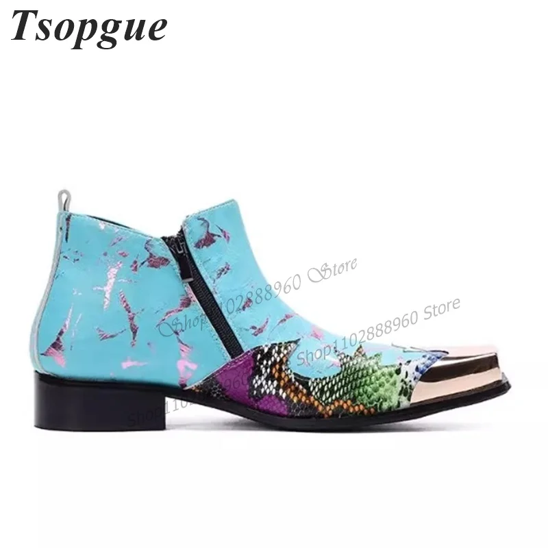 Mixed Color Metal Toe Chelsea Shoes For Men Men's Ankle Boots Side Zipper Runway Casual Party Shoes Fashion Zapatillas Mujer
Mixed Color Metal Toe Chelsea Shoes For Men Men's Ankle Boots Side Zipper Runway Casual Party Shoes Fashion Zapatillas Mujer
