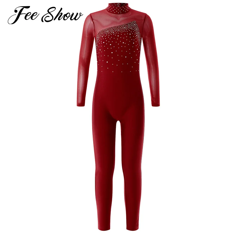 Kids Girls Yoga Dance Bodysuit Sportswear Long Sleeve Round Collar Shiny Rhinestone Decorated Hollow Back Skating Dance Jumpsuit
Kids Girls Yoga Dance Bodysuit Sportswear Long Sleeve Round Collar Shiny Rhinestone Decorated Hollow Back Skating Dance Jumpsuit