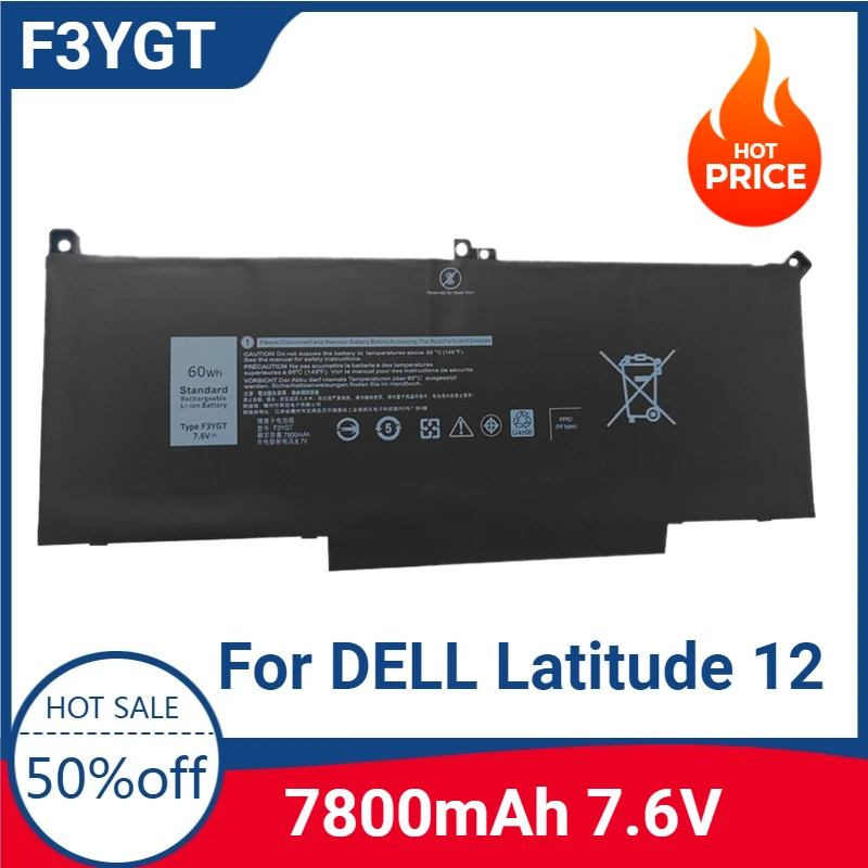 New High-quality F3YGT Laptop Battery 7.6V 60WH for DELL Latitude 12 7000 E7280 E7290 E7380 E7390 E7480 E7490 DJ1J0 2X39G DJ1J0
New High-quality F3YGT Laptop Battery 7.6V 60WH for DELL Latitude 12 7000 E7280 E7290 E7380 E7390 E7480 E7490 DJ1J0 2X39G DJ1J0