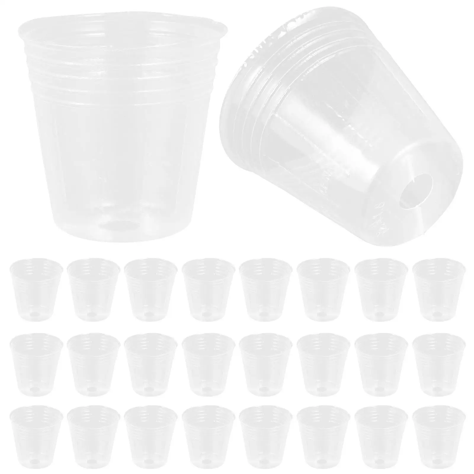 50 Pcs Plant Nursery Pots Cup Clear Transparent with Drainage Holes Floral Containers
50 Pcs Plant Nursery Pots Cup Clear Transparent with Drainage Holes Floral Containers