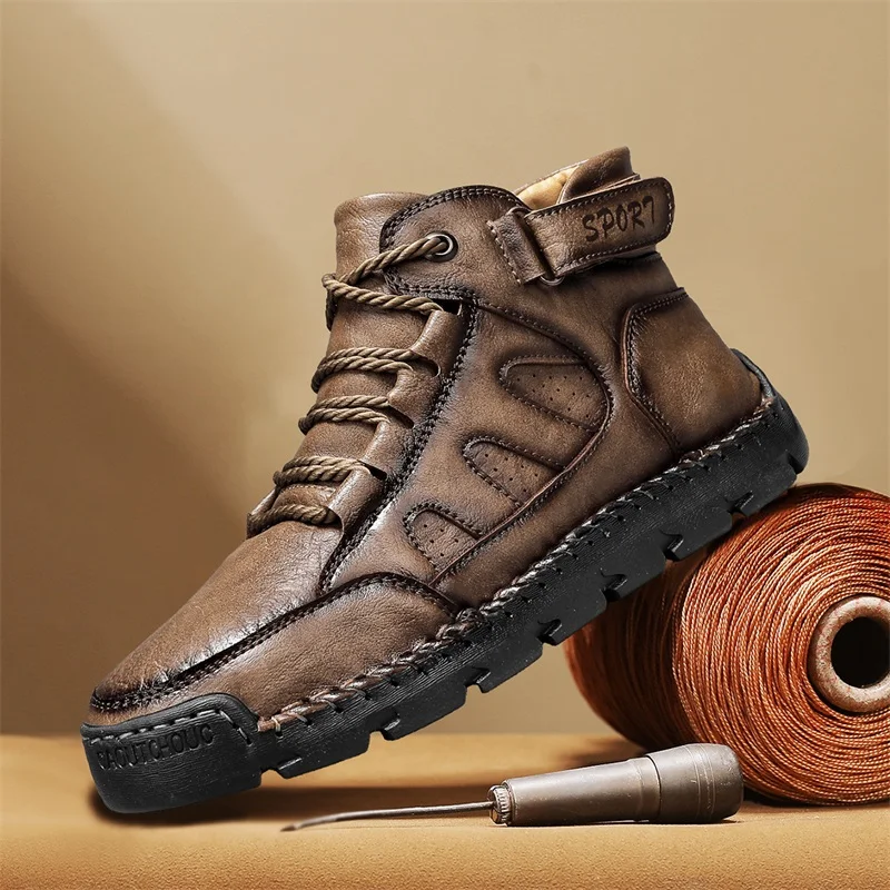 Men's shoes new high-top shoes British style retro casual hand-stitched outdoor sports work boots
Men's shoes new high-top shoes British style retro casual hand-stitched outdoor sports work boots