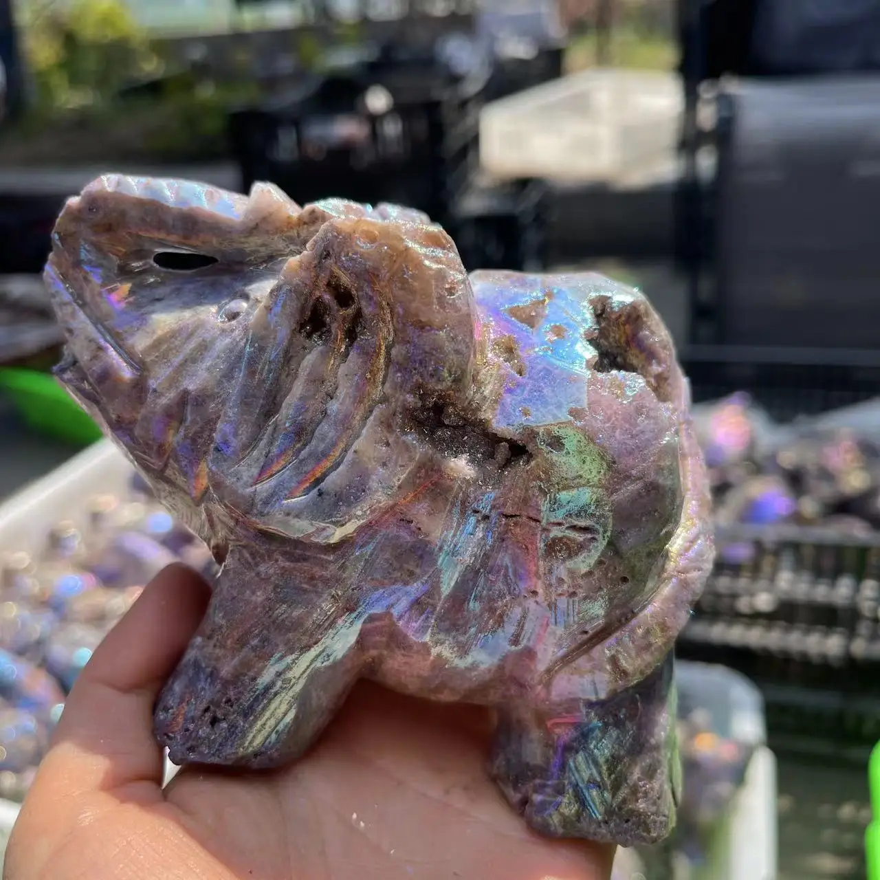 1PC 900-1000G Handmade Carved Sphalerite Elephant Gemstone Natural Crystal Figurine Good Luck Ornaments
1PC 900-1000G Handmade Carved Sphalerite Elephant Gemstone Natural Crystal Figurine Good Luck Ornaments