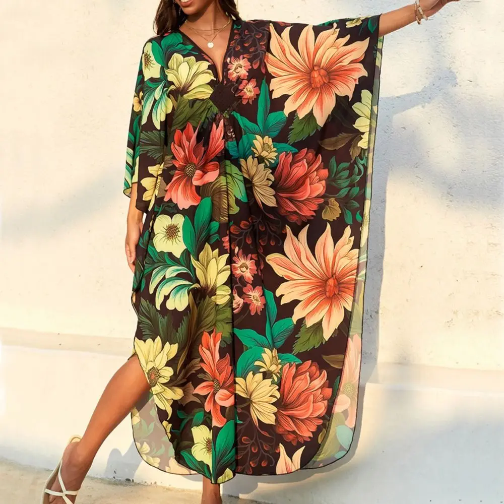 Fashion V Neck Summer Sunscreen Smock Plus Size Long Swimsuit Cover Up Dress Vacation Loose Swim Dress for Women
Fashion V Neck Summer Sunscreen Smock Plus Size Long Swimsuit Cover Up Dress Vacation Loose Swim Dress for Women
