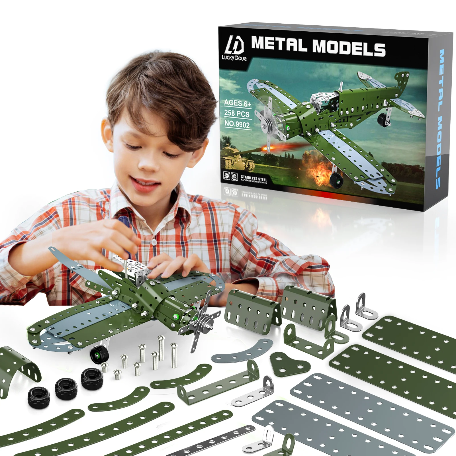 Building Toys Model Flighter Set - 258 Pieces STEM Project for Kids Ages 8-12, Assembly Model Airplane Kits Toys Birthday Gifts
Building Toys Model Flighter Set - 258 Pieces STEM Project for Kids Ages 8-12, Assembly Model Airplane Kits Toys Birthday Gifts