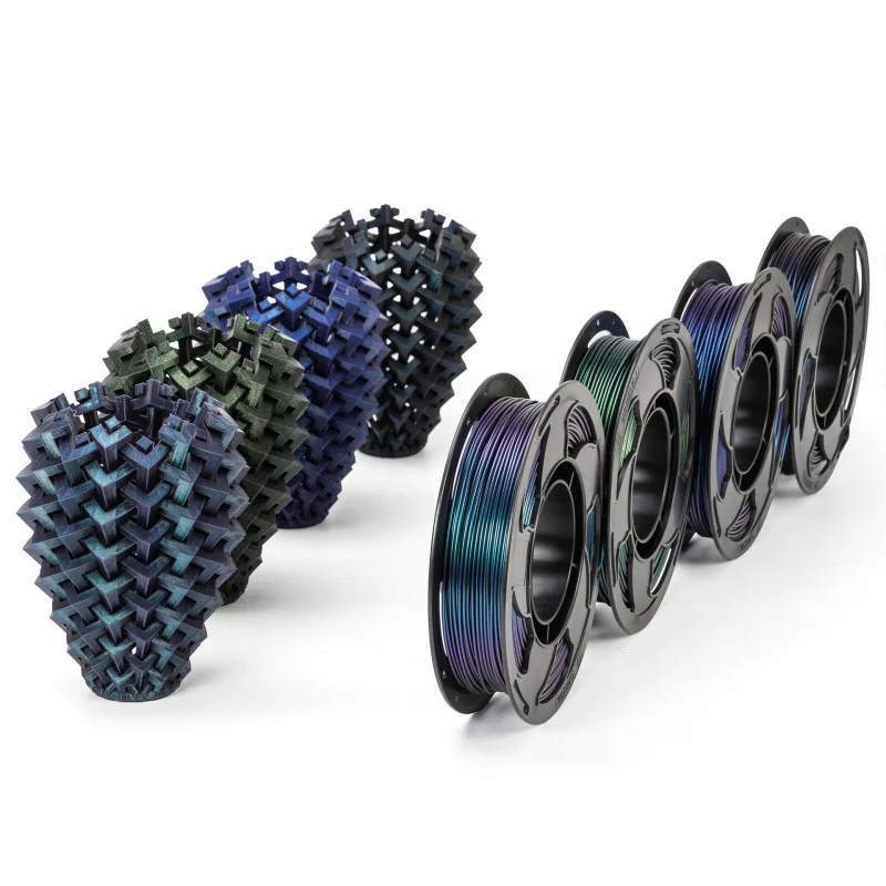 Chameleon PETG 3D Printer Filament with Sparkle Flakes, Color Shifting Glitter PETG Filament, 1KG Spool
Chameleon PETG 3D Printer Filament with Sparkle Flakes, Color Shifting Glitter PETG Filament, 1KG Spool