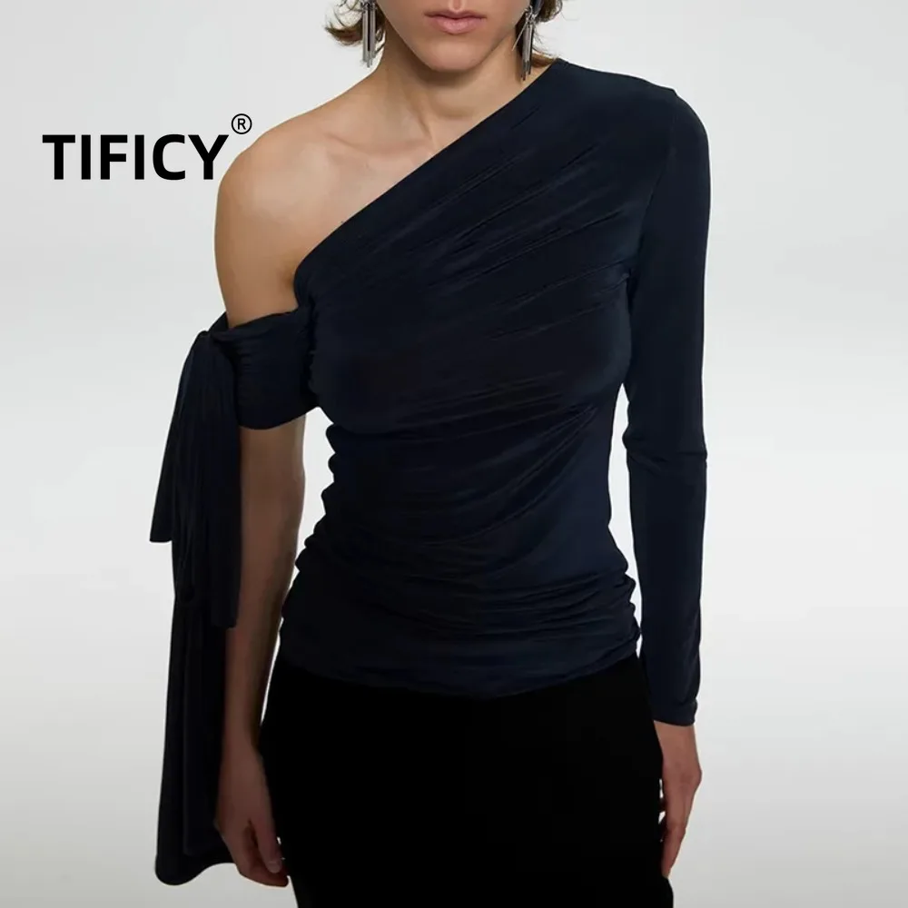 Футболки High Street Tess, топы, женские темпераментные осенние новые французские футболки с наклонным вырезом, асимметричные футболки с длинными рукавами и ремешками
Футболки High Street Tess, топы, женские темпераментные осенние новые французские футболки с наклонным вырезом, асимметричные футболки с длинными рукавами и ремешками