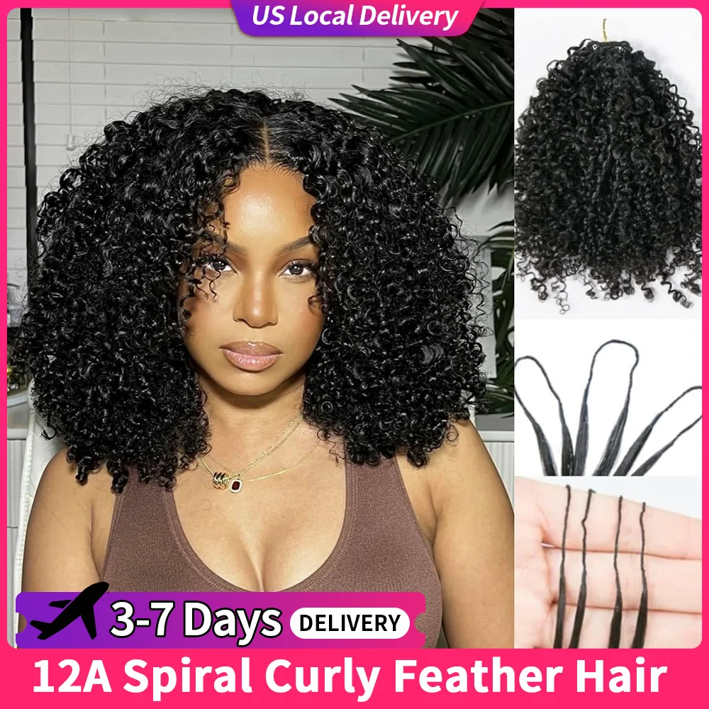 Knotless Invisible 12A Afro Kinky Curly Crochet Hair Pre-Separated Brazilian Human Hair Easy Install Small Spiral Feather Curls
Knotless Invisible 12A Afro Kinky Curly Crochet Hair Pre-Separated Brazilian Human Hair Easy Install Small Spiral Feather Curls