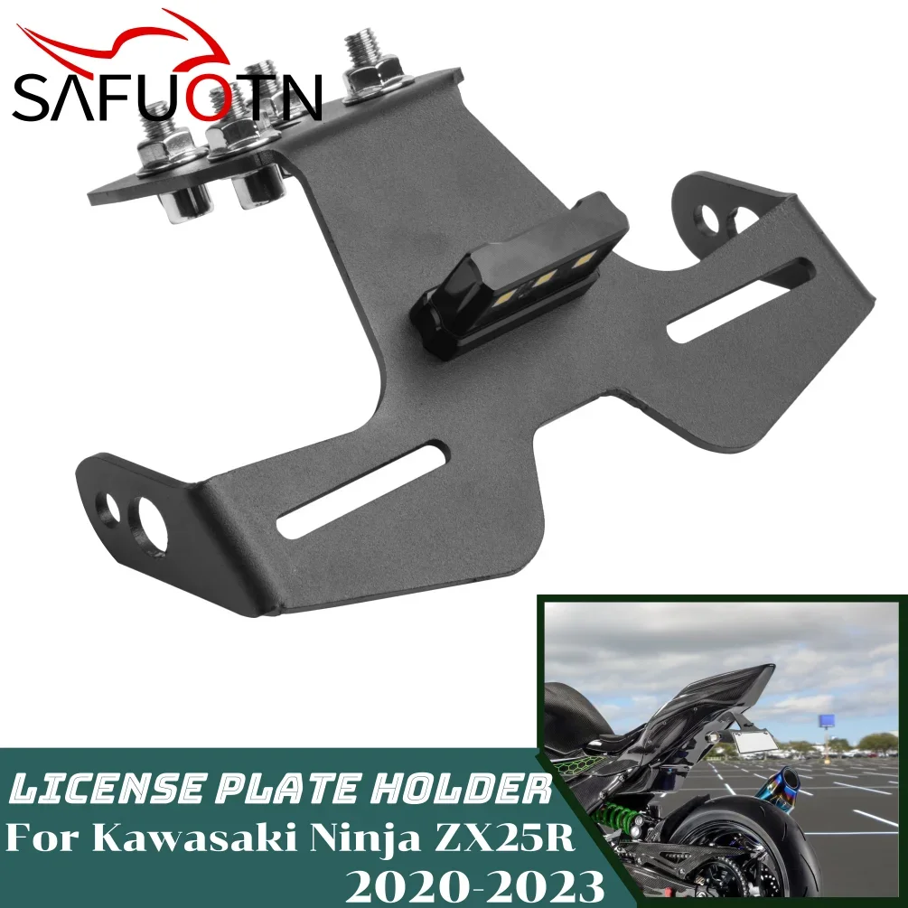 Motorcycle License Plate Holder Bracket Kit for Ninja ZX-25R 2020-2023 ZX 25R ZX25R Tail Tidy Fender Eliminator with LED
Motorcycle License Plate Holder Bracket Kit for Ninja ZX-25R 2020-2023 ZX 25R ZX25R Tail Tidy Fender Eliminator with LED
