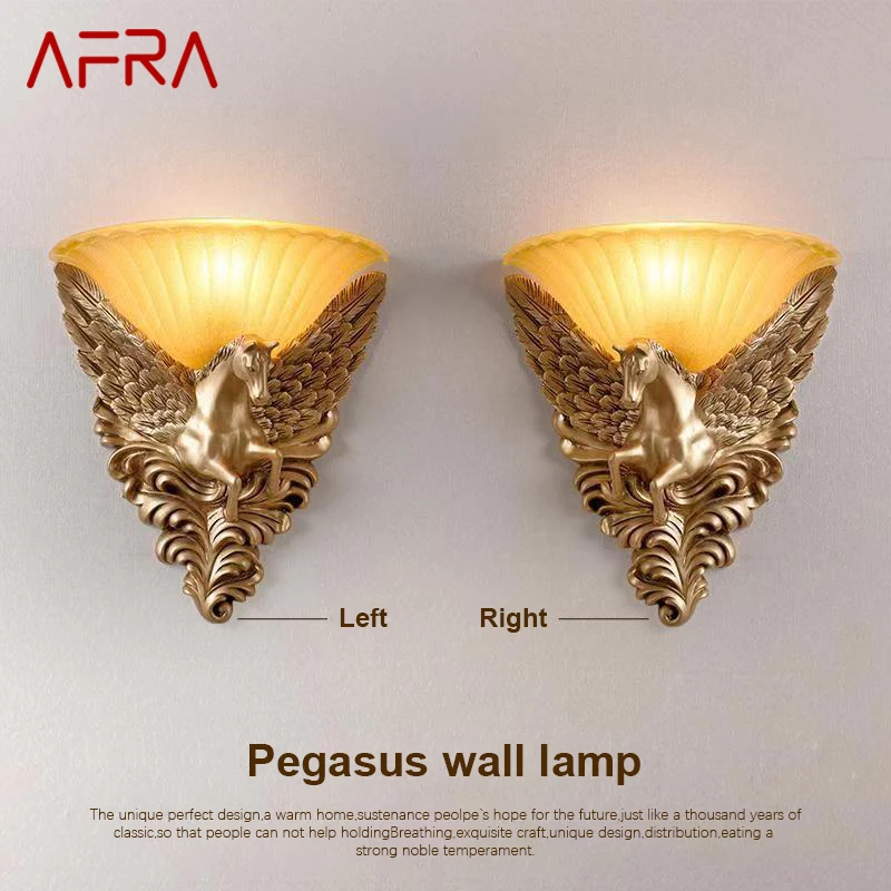 AFRA Modern Indoor Wall Lamp LED Gold Creative Horse Design Resin Sconce Lights For Home Living Room Bedroom Decor
AFRA Modern Indoor Wall Lamp LED Gold Creative Horse Design Resin Sconce Lights For Home Living Room Bedroom Decor