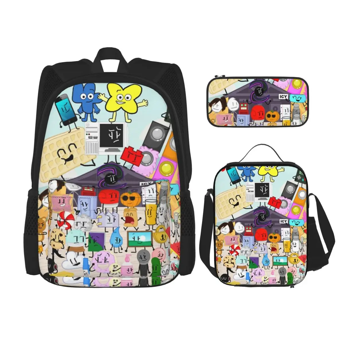 Object-All-Stars Poster BFDI Backpacks Boys Girls Bookbag Students School Bags Kids Rucksack Lunch Bag Pen Bag Three-Piece Set
Object-All-Stars Poster BFDI Backpacks Boys Girls Bookbag Students School Bags Kids Rucksack Lunch Bag Pen Bag Three-Piece Set