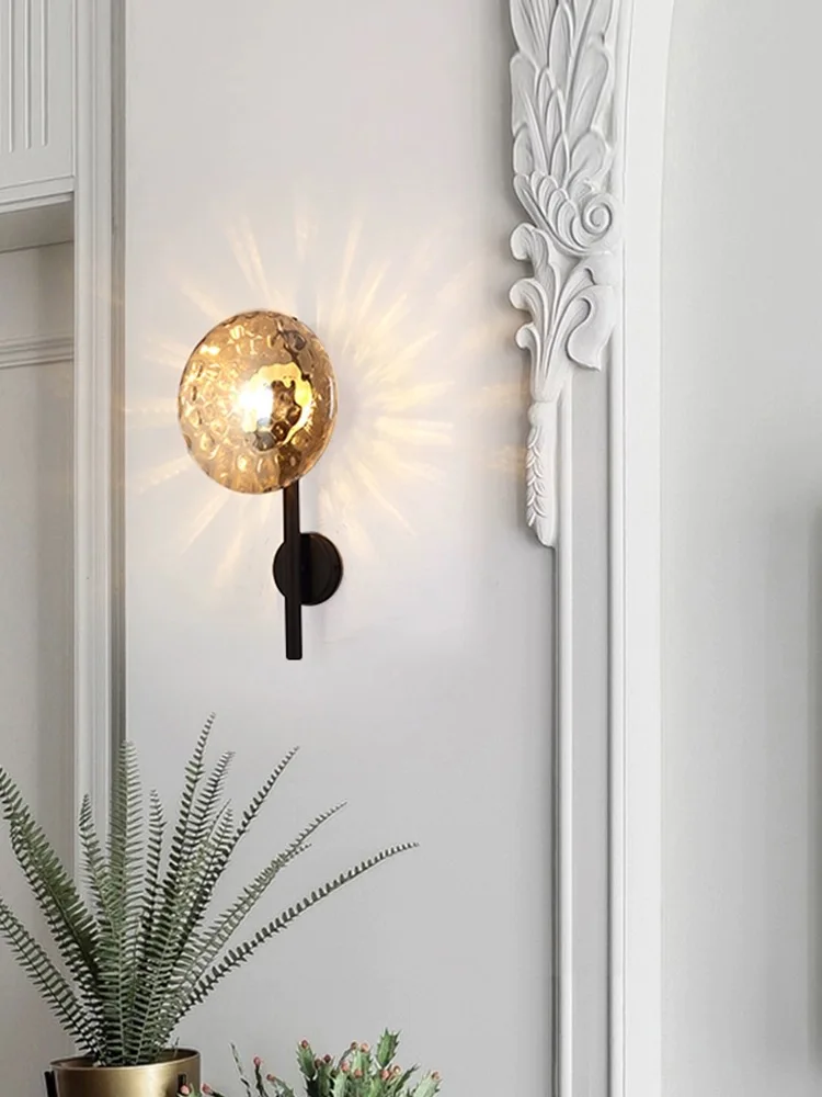 Nordic modern living room round glass wall lamp designer art high sense master bedroom bedside study wall lamp
Nordic modern living room round glass wall lamp designer art high sense master bedroom bedside study wall lamp