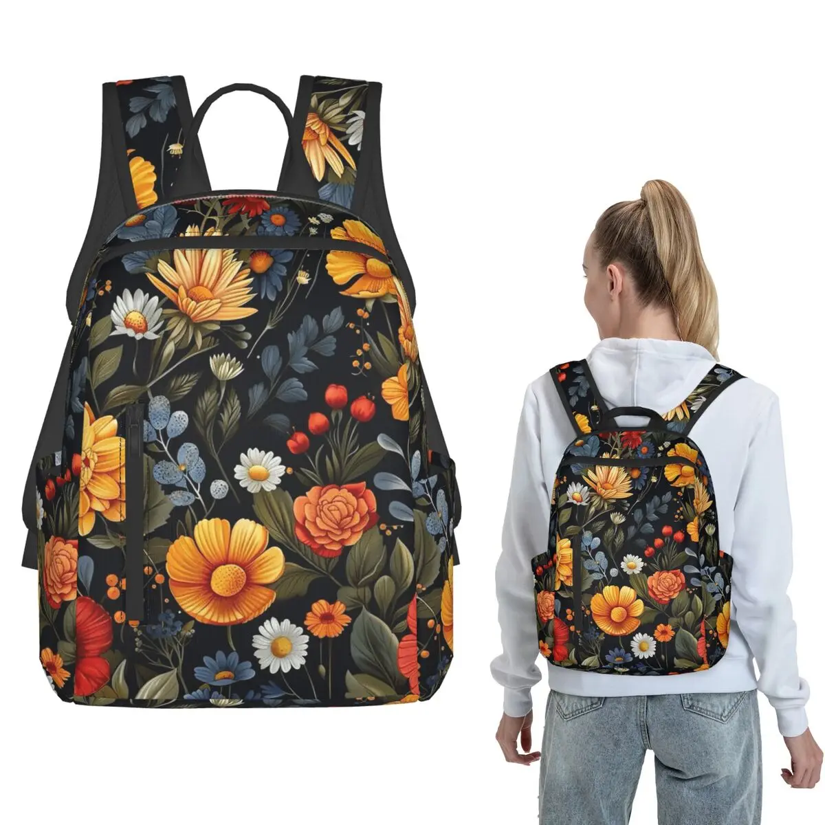 Vintage Vibrant Colorful Floral Backpack Daypack Children BookBag School Bag Shoulder Bags for Men Women
Vintage Vibrant Colorful Floral Backpack Daypack Children BookBag School Bag Shoulder Bags for Men Women