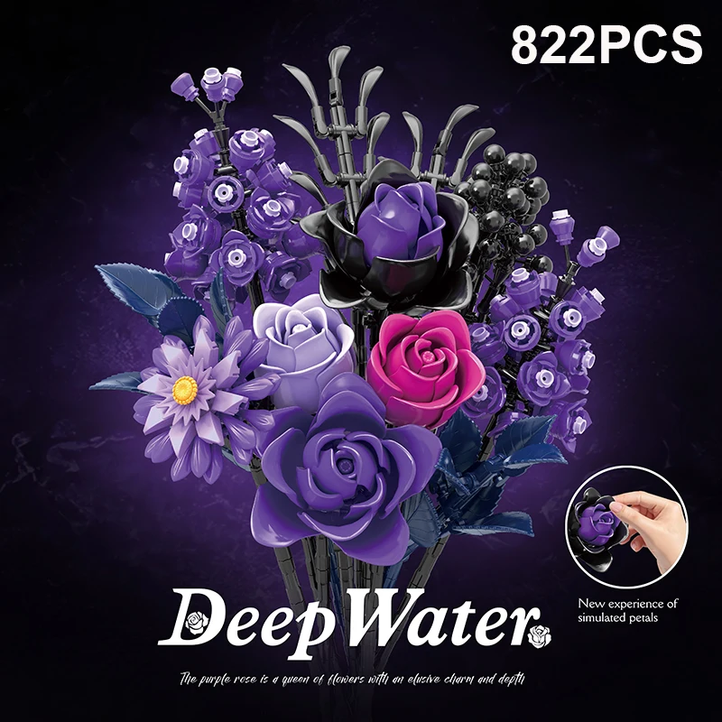 Idea Purple Rose Bouquet Building Blocks Set - 822pcs Romantic Flower DIY Gift for Women & Girls, Valentine's Day, Home Decor
Idea Purple Rose Bouquet Building Blocks Set - 822pcs Romantic Flower DIY Gift for Women & Girls, Valentine's Day, Home Decor