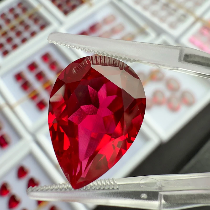 Pear Cut Lab Grown Ruby Pigeon Blood Red Color Loose Charms Gemstones Beads For DIY Jewelry Making Selectable AGL Certificate
Pear Cut Lab Grown Ruby Pigeon Blood Red Color Loose Charms Gemstones Beads For DIY Jewelry Making Selectable AGL Certificate