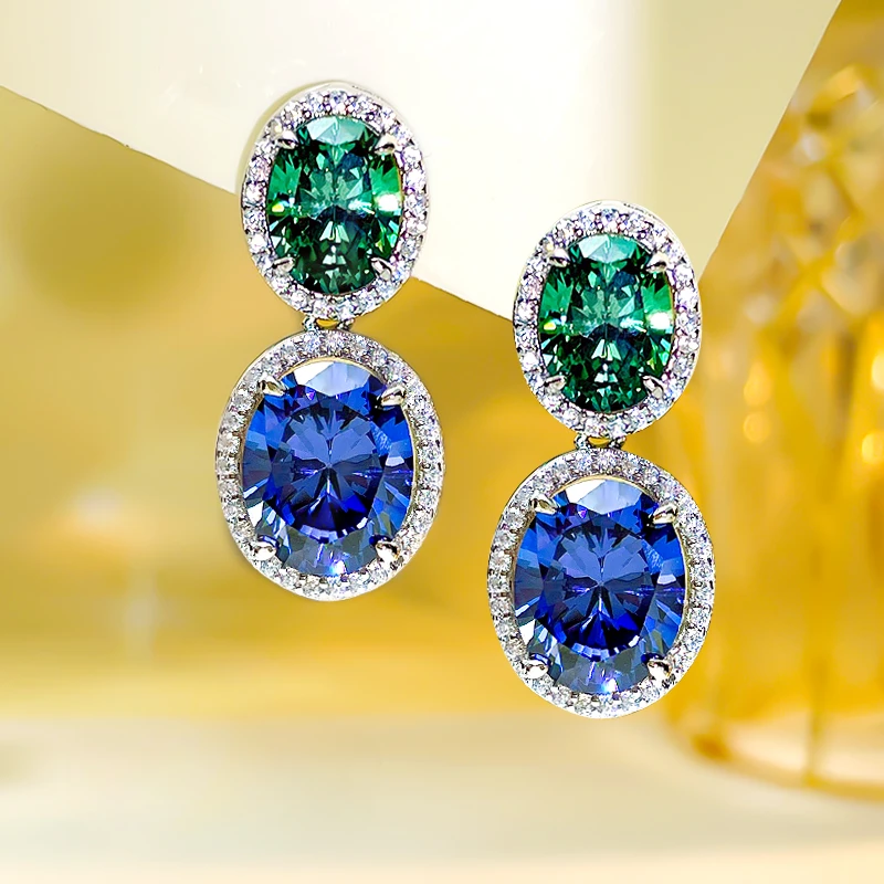 Fashionable Oval 925 Pure Silver Ear Studs Set with High Carbon Diamond Versatile Style Earrings for Women's Wedding Jewelry
Fashionable Oval 925 Pure Silver Ear Studs Set with High Carbon Diamond Versatile Style Earrings for Women's Wedding Jewelry