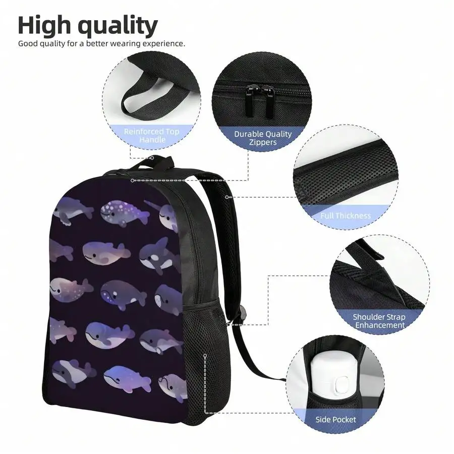 Whale Pattern Backpack For Adults - Durable Polyester Daypack With Reinforced Handle And Side Pocket
Whale Pattern Backpack For Adults - Durable Polyester Daypack With Reinforced Handle And Side Pocket
