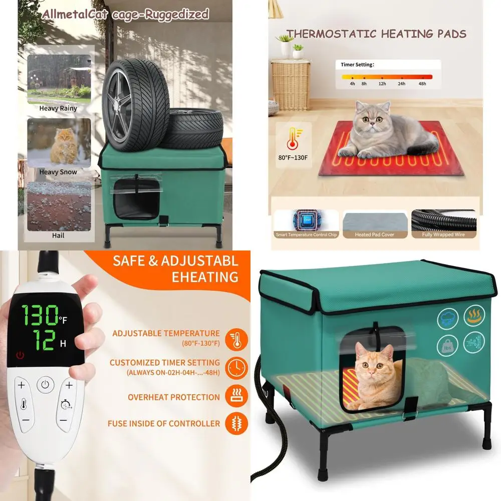 Большой 21-местный водонепроницаемый кошачий домик с подогревом для дома и улицы, вместимость нескольких кошек и грелка
Большой 21-местный водонепроницаемый кошачий домик с подогревом для дома и улицы, вместимость нескольких кошек и грелка