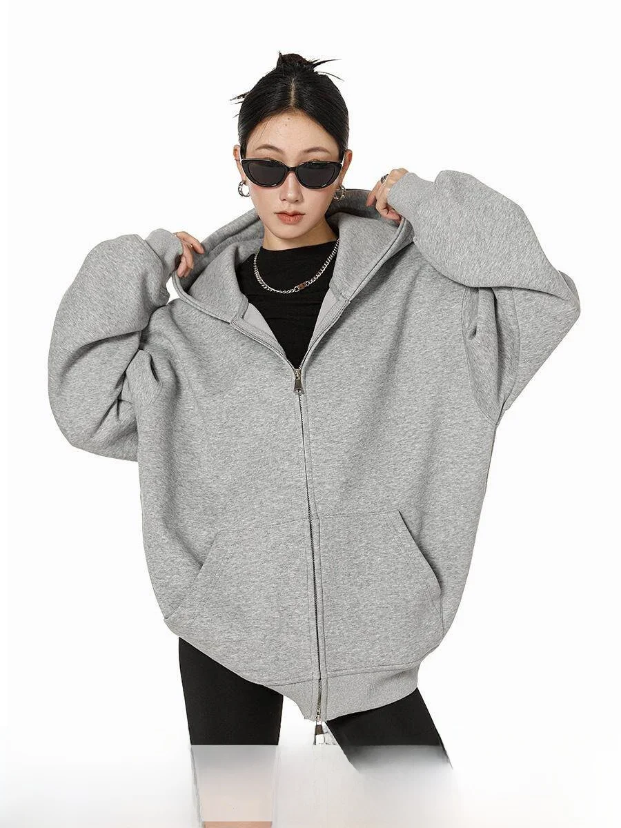 Ich Mode American Style Heavyweight Grey Hoodie Jacket Women's Spring New Loose Zipper Open Cardigan Top Relax Fit Cotton Pol...
Ich Mode American Style Heavyweight Grey Hoodie Jacket Women's Spring New Loose Zipper Open Cardigan Top Relax Fit Cotton Pol...