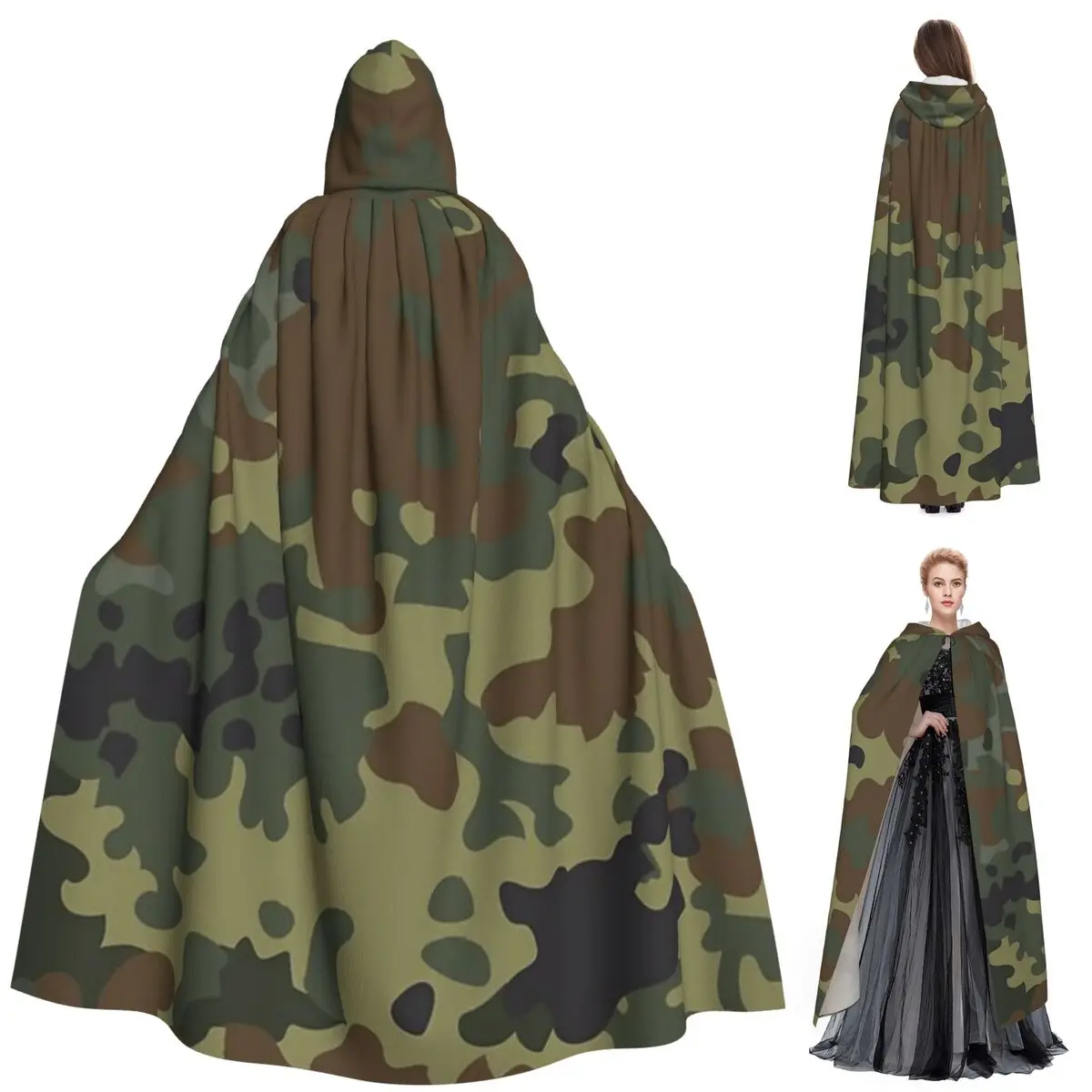Flecktarn Camouflage Long Hooded Cloak Witch Medieval Costume Cosplay Cape HalloweenParty Adult Unisex
Flecktarn Camouflage Long Hooded Cloak Witch Medieval Costume Cosplay Cape HalloweenParty Adult Unisex