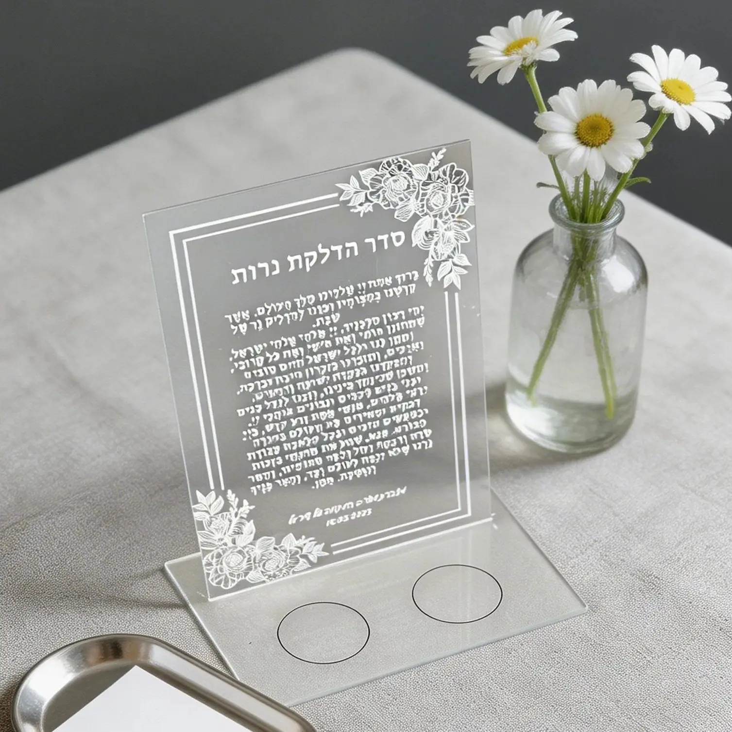 10Pcs Custom Transparent Acrylic Hebrew Blessing Cards,Jewish Prayer Invitations, Bar Mitzvah Wedding Gift, Shabbat Table Decor
10Pcs Custom Transparent Acrylic Hebrew Blessing Cards,Jewish Prayer Invitations, Bar Mitzvah Wedding Gift, Shabbat Table Decor