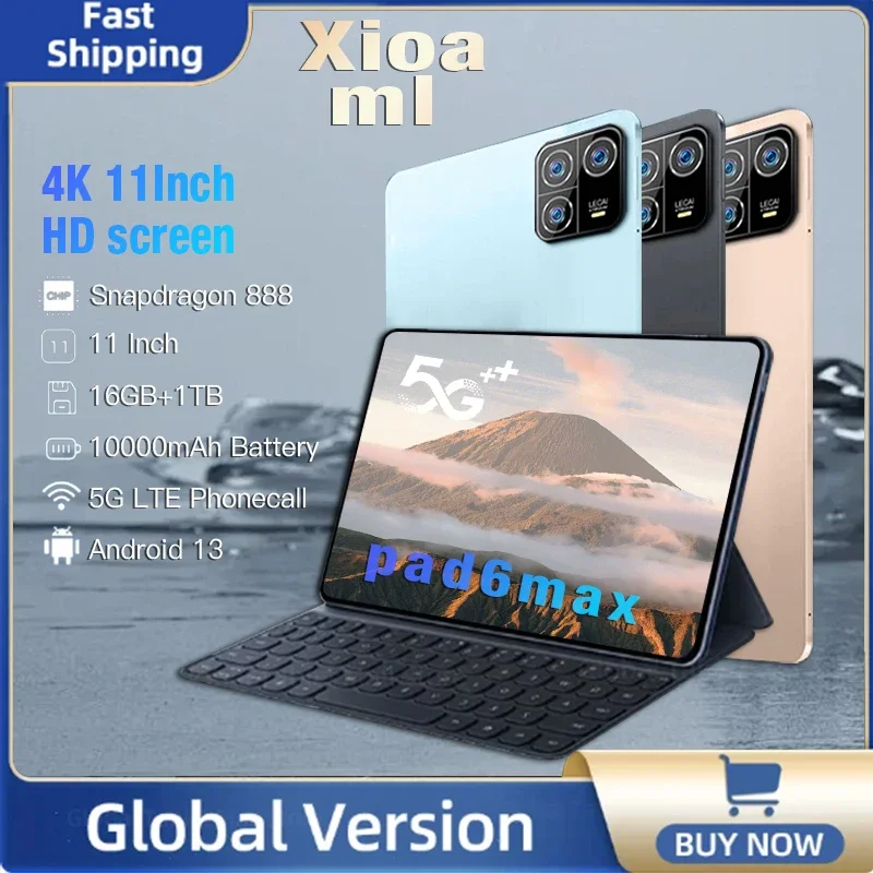 2024 Original Pad 6 MAX Tablet Global Version Android 13 Tablet PC Snapdragon 8 gen2 16GB 1TB 5G GPS WIFI Mi Tab Pad 6 Tablets
2024 Original Pad 6 MAX Tablet Global Version Android 13 Tablet PC Snapdragon 8 gen2 16GB 1TB 5G GPS WIFI Mi Tab Pad 6 Tablets