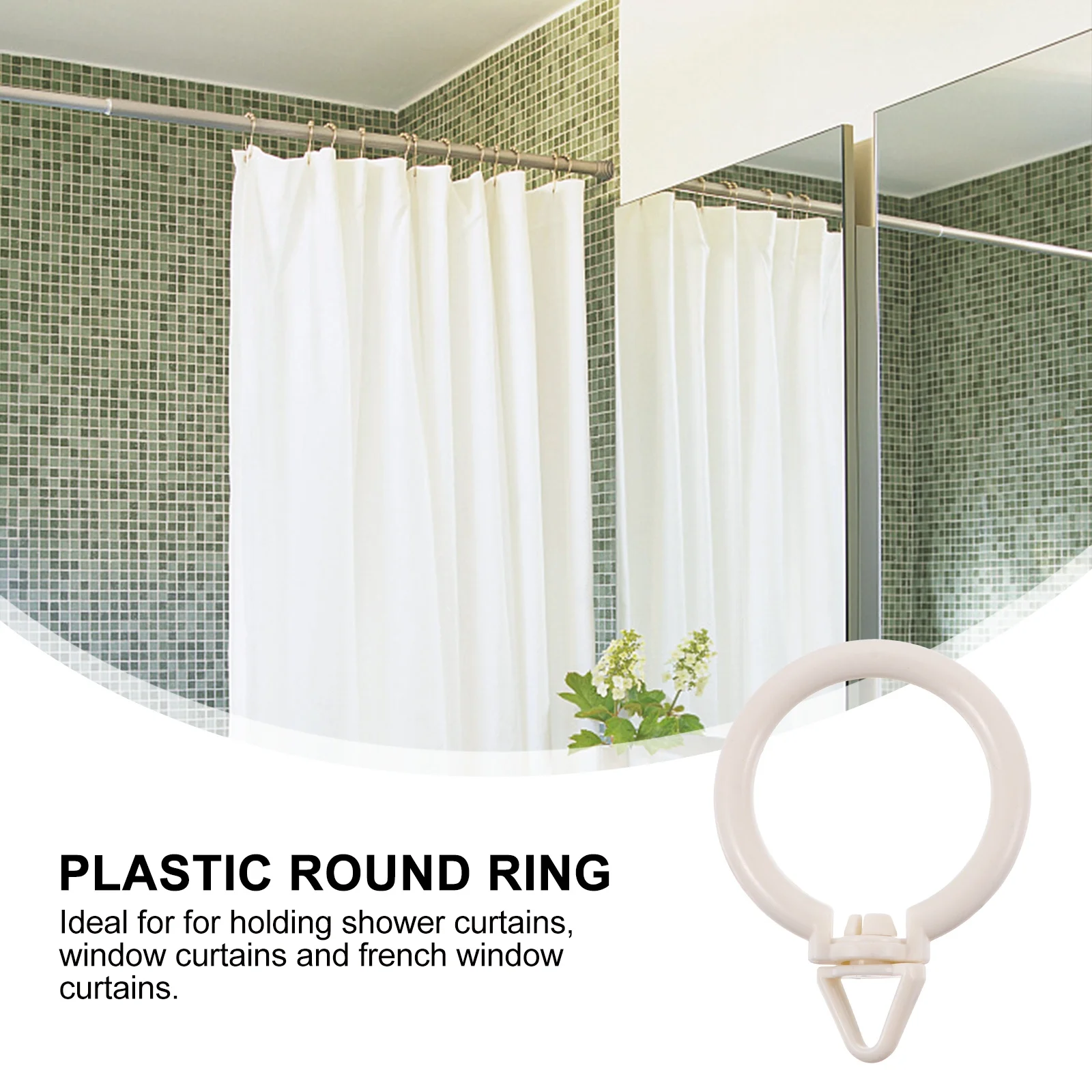 48Pcs Curtain Rings Plastic Round Ring Smooth Glide No Burrs for Shower Window French Curtains Bedroom Bathroom Living Room
48Pcs Curtain Rings Plastic Round Ring Smooth Glide No Burrs for Shower Window French Curtains Bedroom Bathroom Living Room